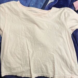 Target Cream Short Sleeve Tee Casual Cotton